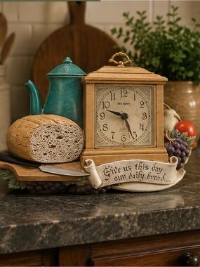Vtg Burwood 3D Bread Coffee Pot Fruit, Farmhouse Decor, 1985
